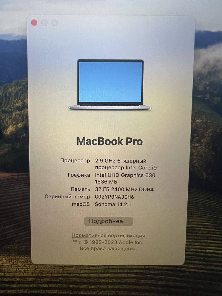 Apple MacBook Pro 15.4 i9 32gb 512ssd 4gb video