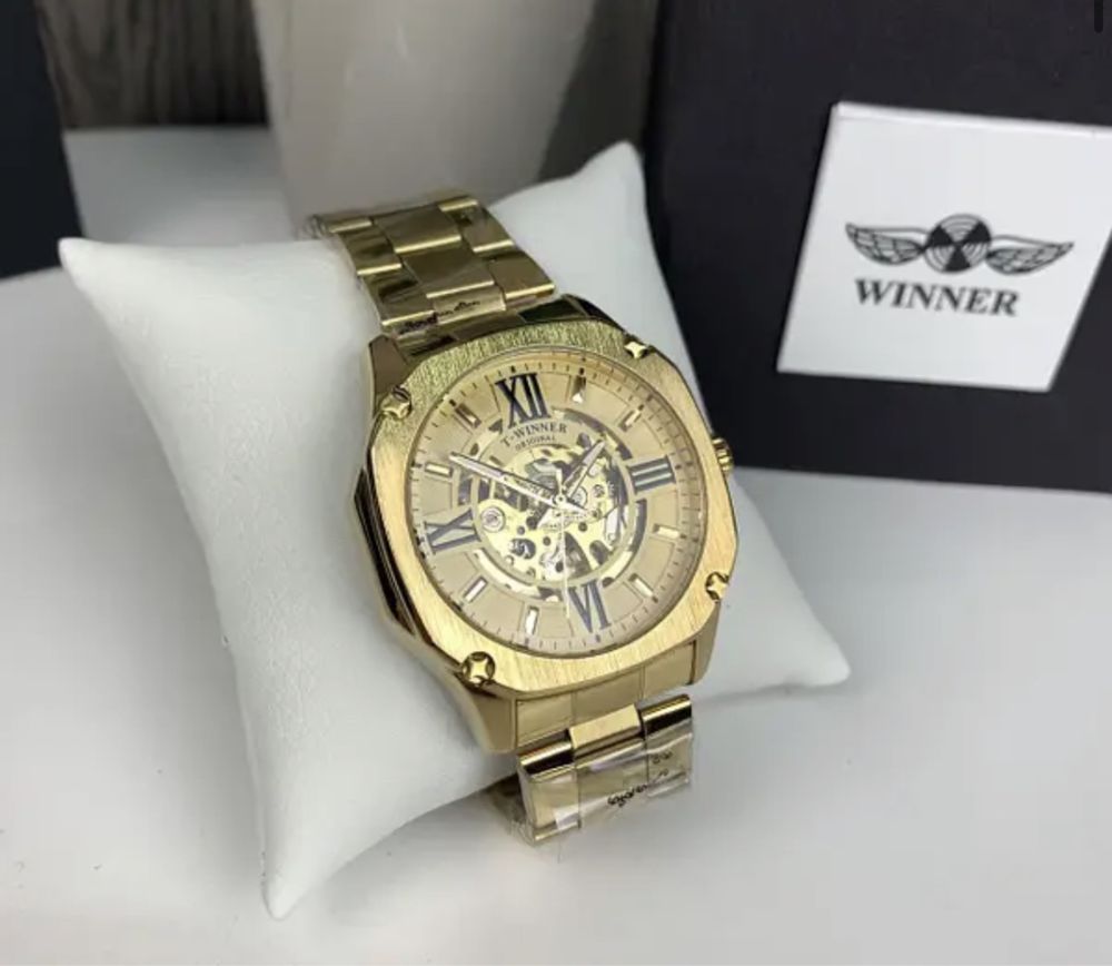 Чоловічий механічний годинник мужские часы новые Winner Skeleton