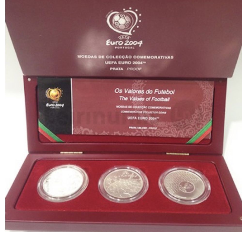 Coleção moedas Prata comemorativas Euro 2004