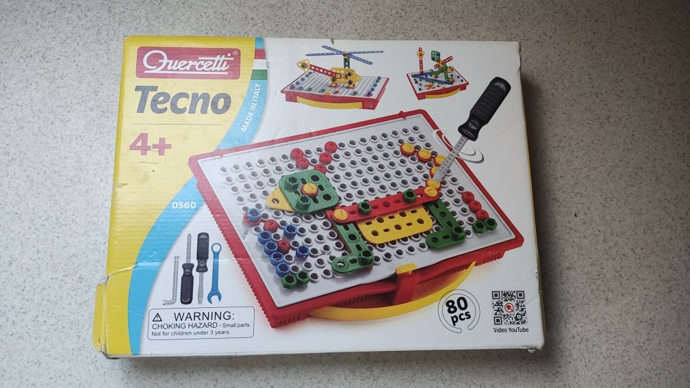 Quercetti Techno, zestaw konstrukcyjny, srubki