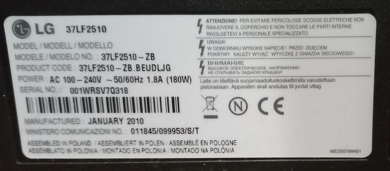 TV LG de 32 polegadas  com problemas na imagem