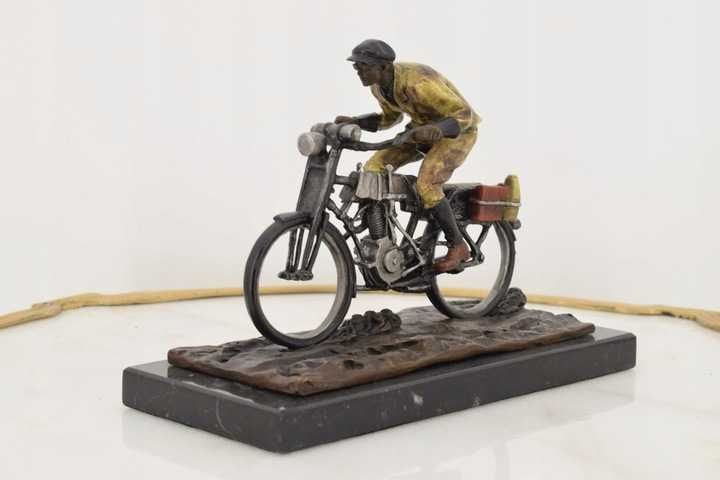 Mężczyzna Na Rowerze - Kolarz Rower - Figura Rzeźba z Brązu Prezent