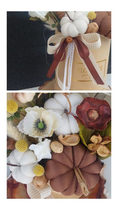 Piękny komplet jesienny wianek bukiet