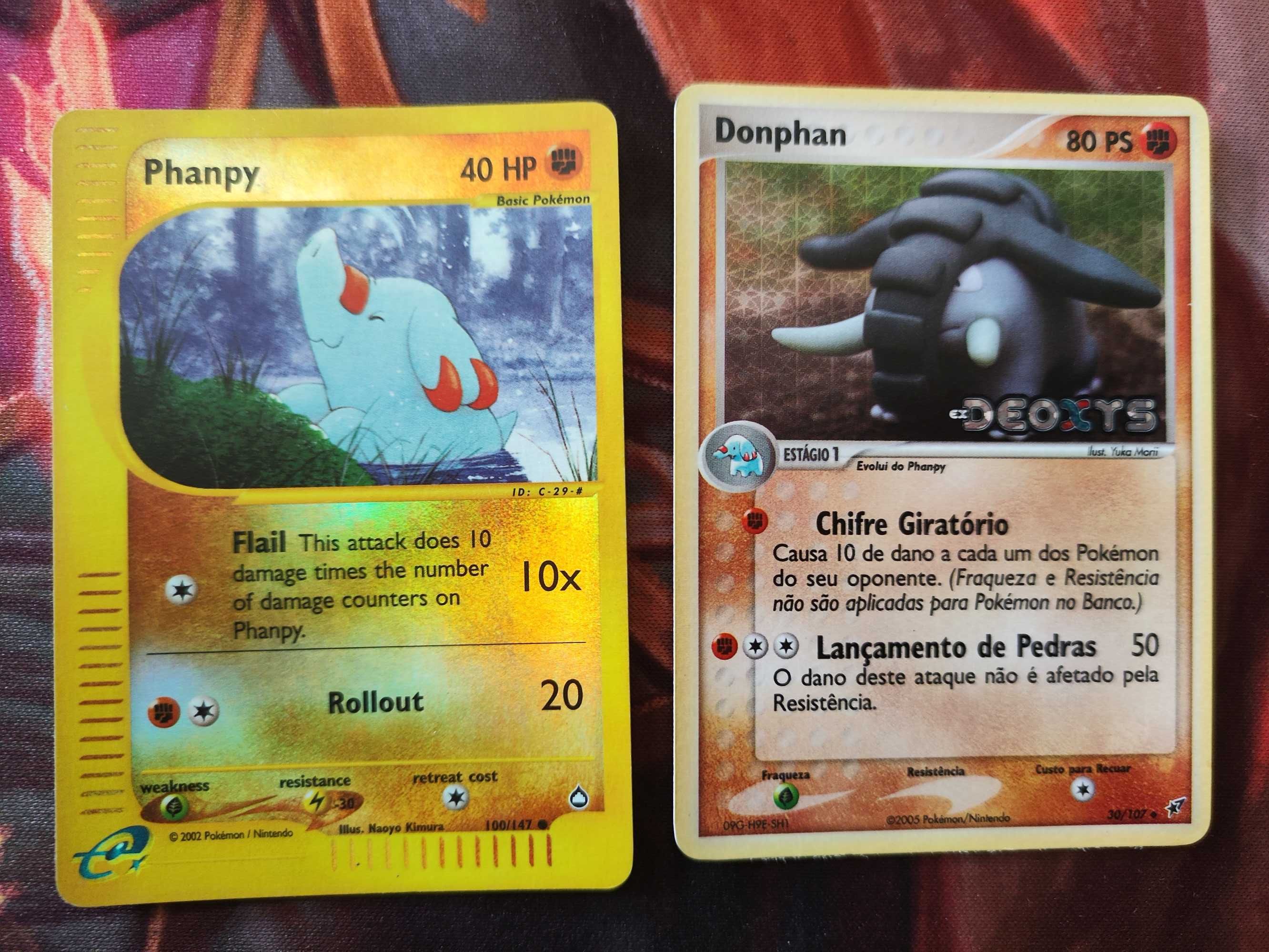 Phamfy Foil Aquapolis e Donphan Deoxis Reverse Holo