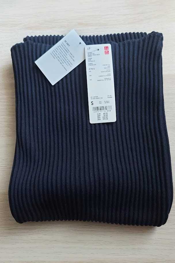 Светр  uniqlo жіночий подовжений темно-синій