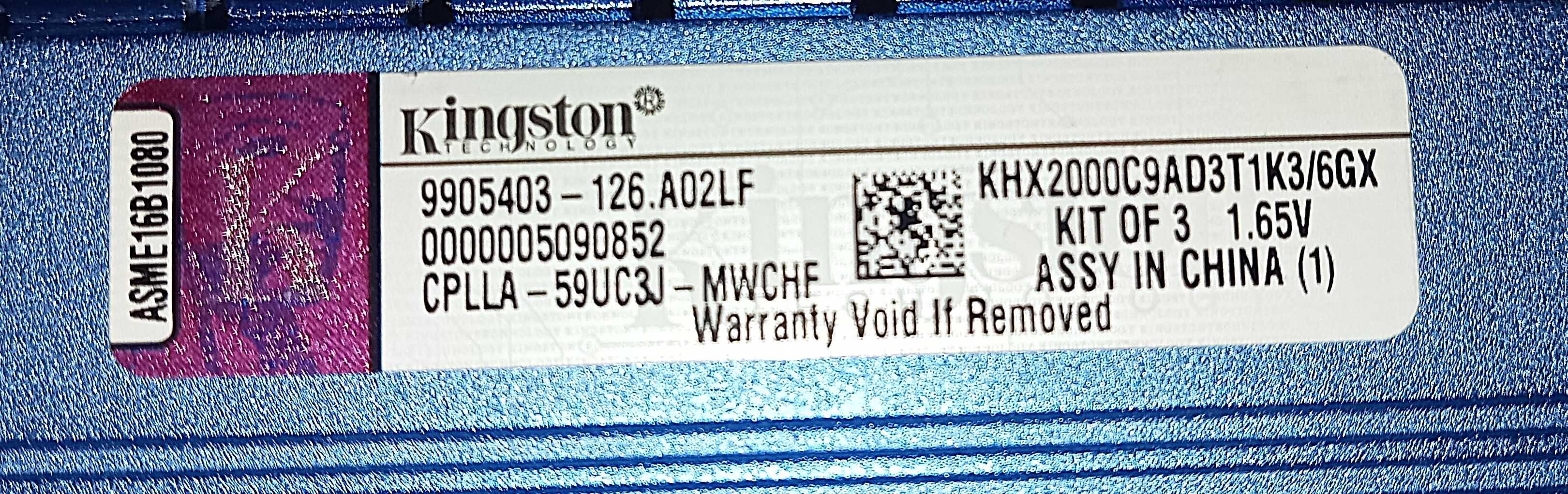 Kingston HyperX DDR3 KHX2000C9AD3T1K3/6GX