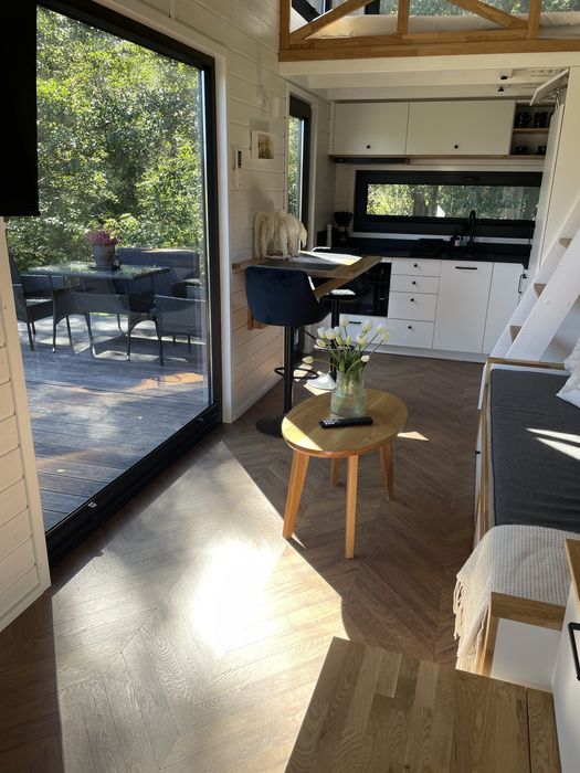 Tiny silent house river wynajem domek jacuzzi las cisza wynajme