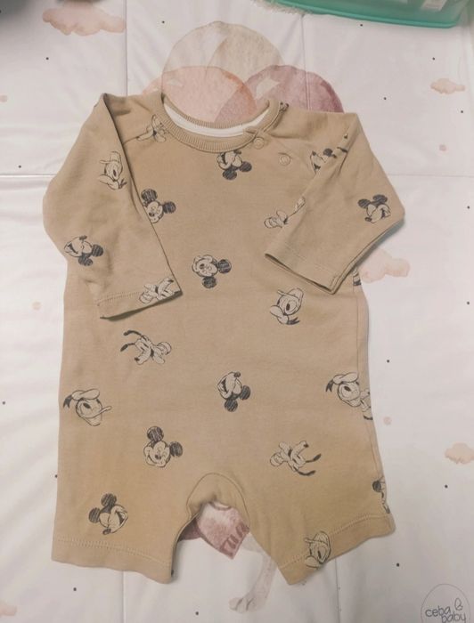 Beżowy rampers Myszka Miki Kaczor Donald Disney baby George 0-3 62 Uni