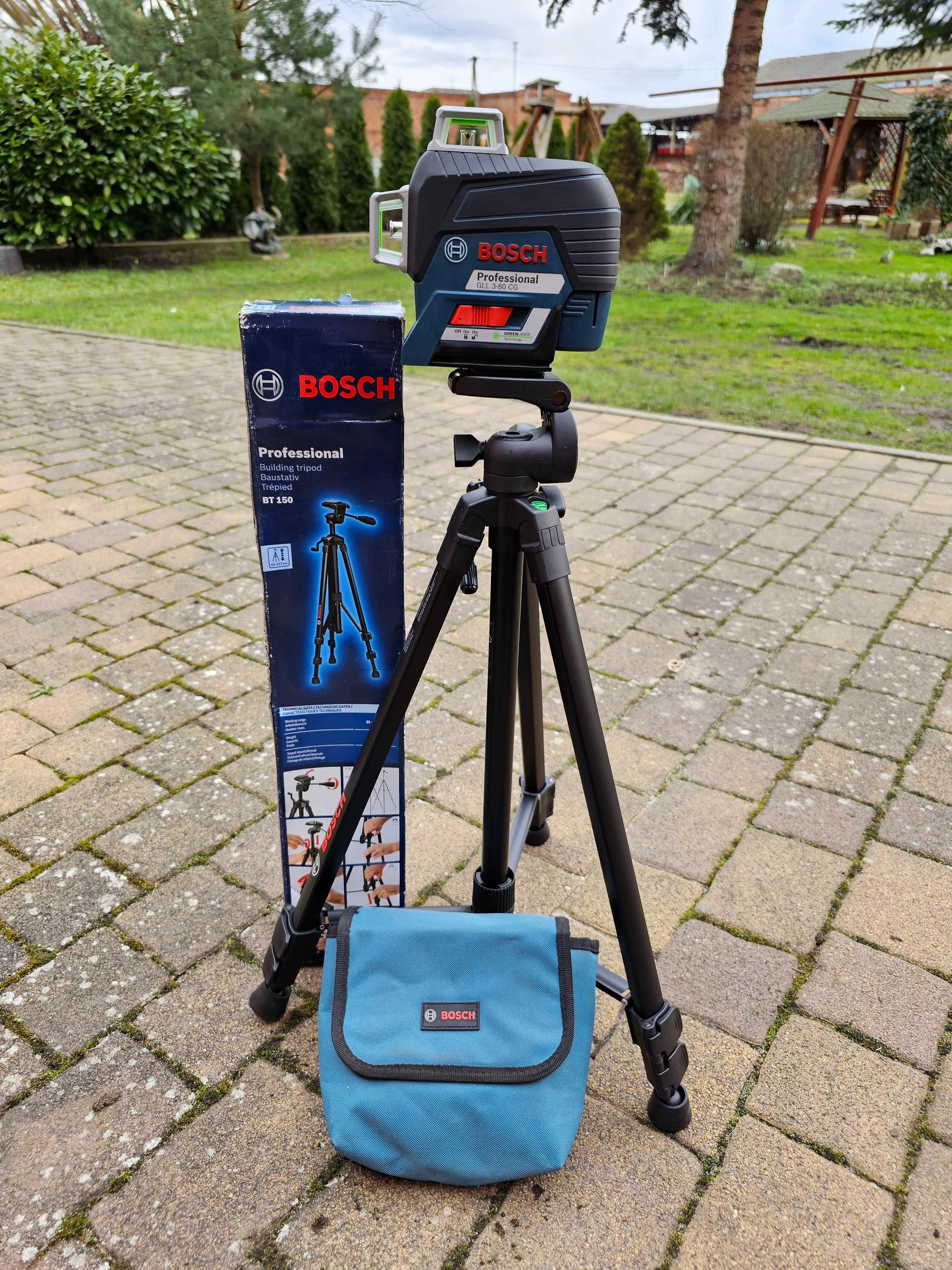 BOSCH GLL 3-80 CG, laser 360 zielony + statyw jak nowy