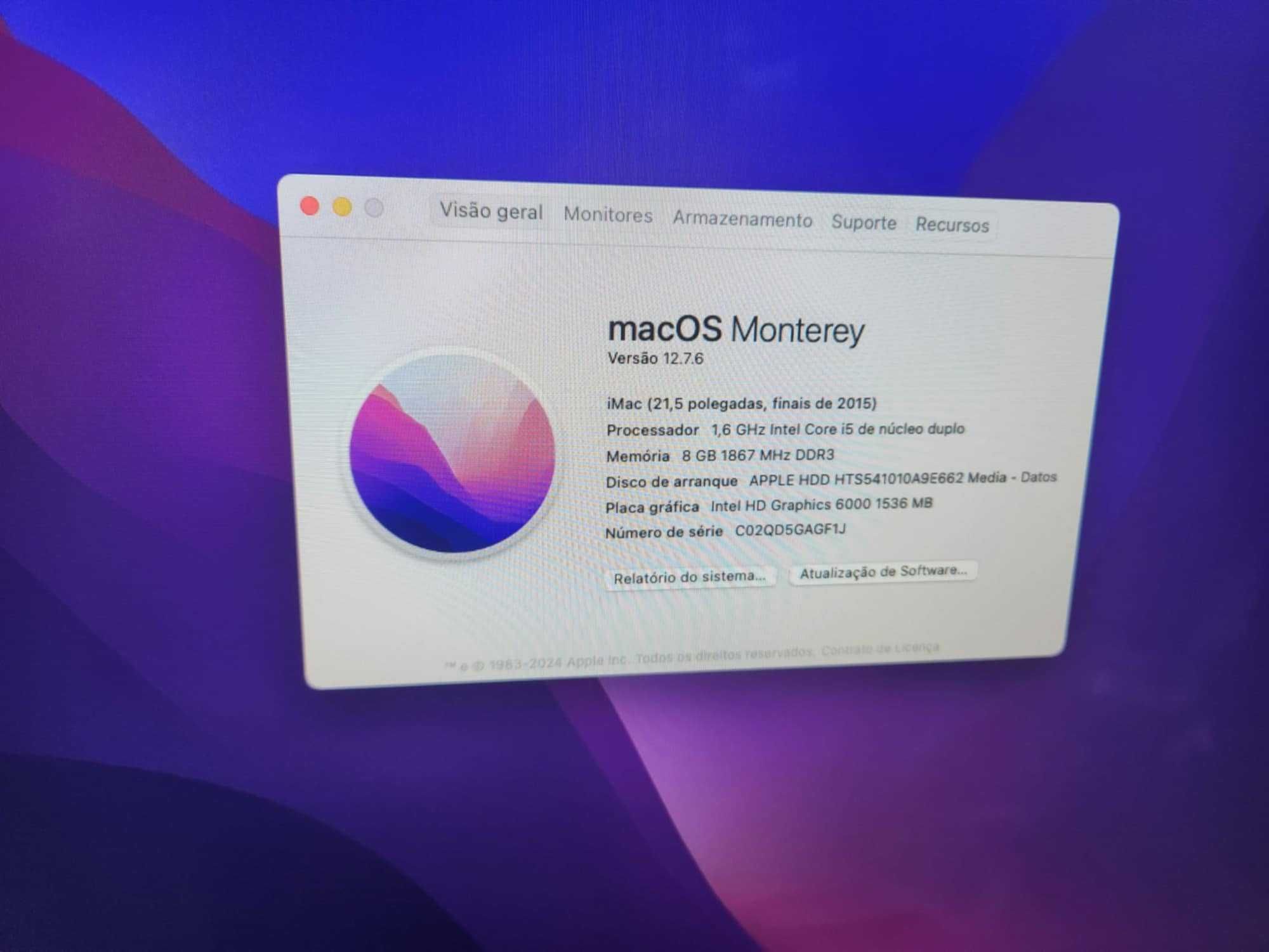 Troco Apple iMac de 21,5 pol. de finais 2015 | Excelente estado