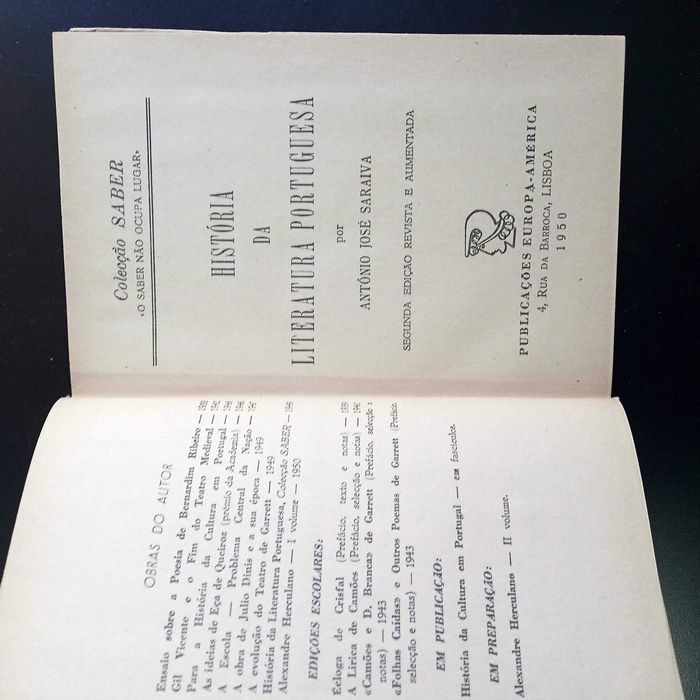 História da Literatura Portuguesa de António José Saraiva