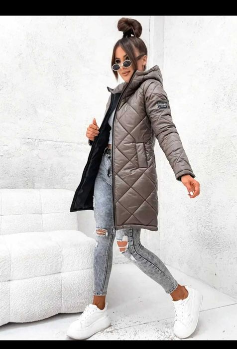 Kurtka pikowana kaptur