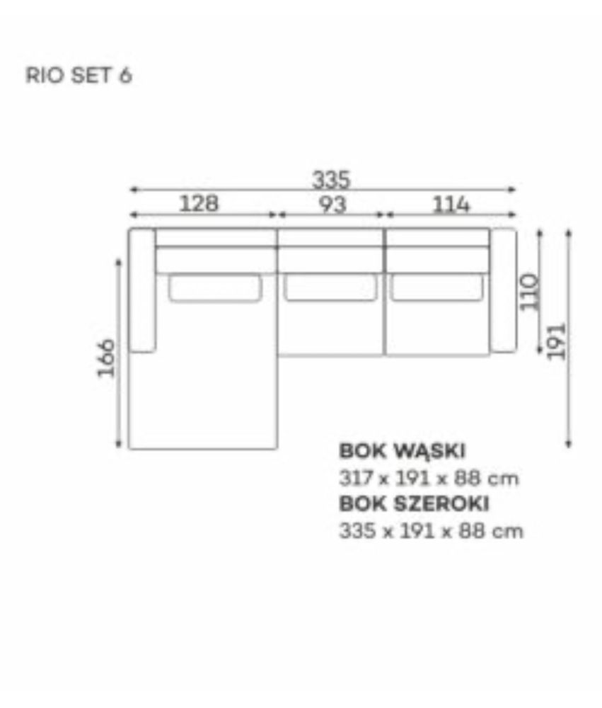 Kanapa narożnik RIO marki BEFAME 325 cm x 191 do negocjacji