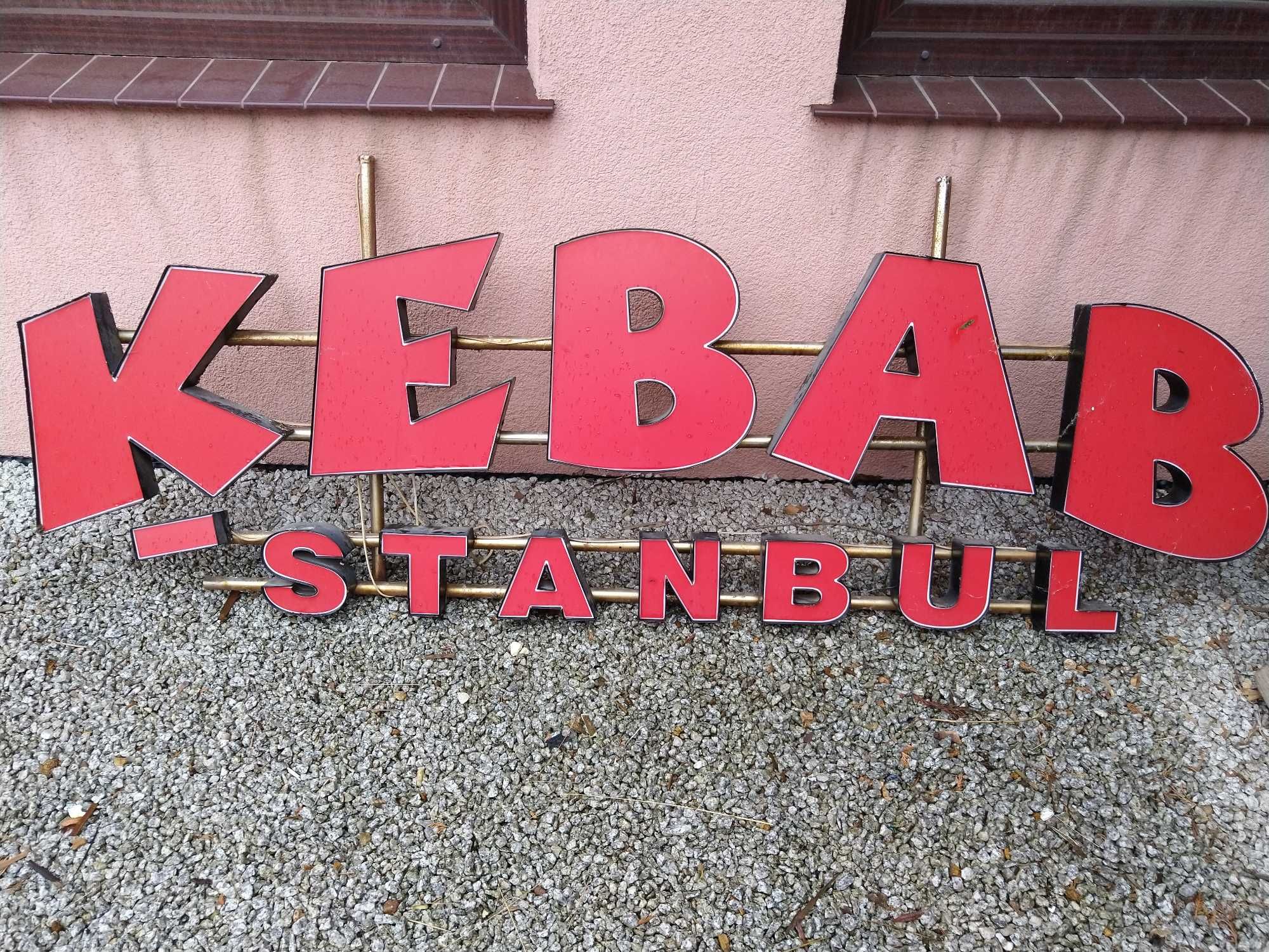 Szyld reklama plafon kaseton litery neon baner napis "Kebab Istanbul"