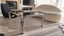 Duży Stolik art deco, bauhaus chrom szklo