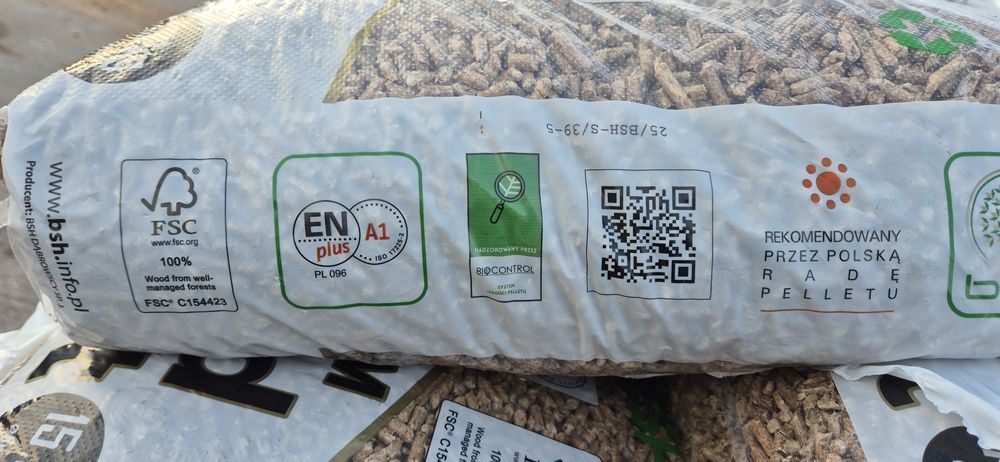 22 zł worek Pelet, Pellet, Certyfikat EN+, A1, Dowozimy Łódzkie