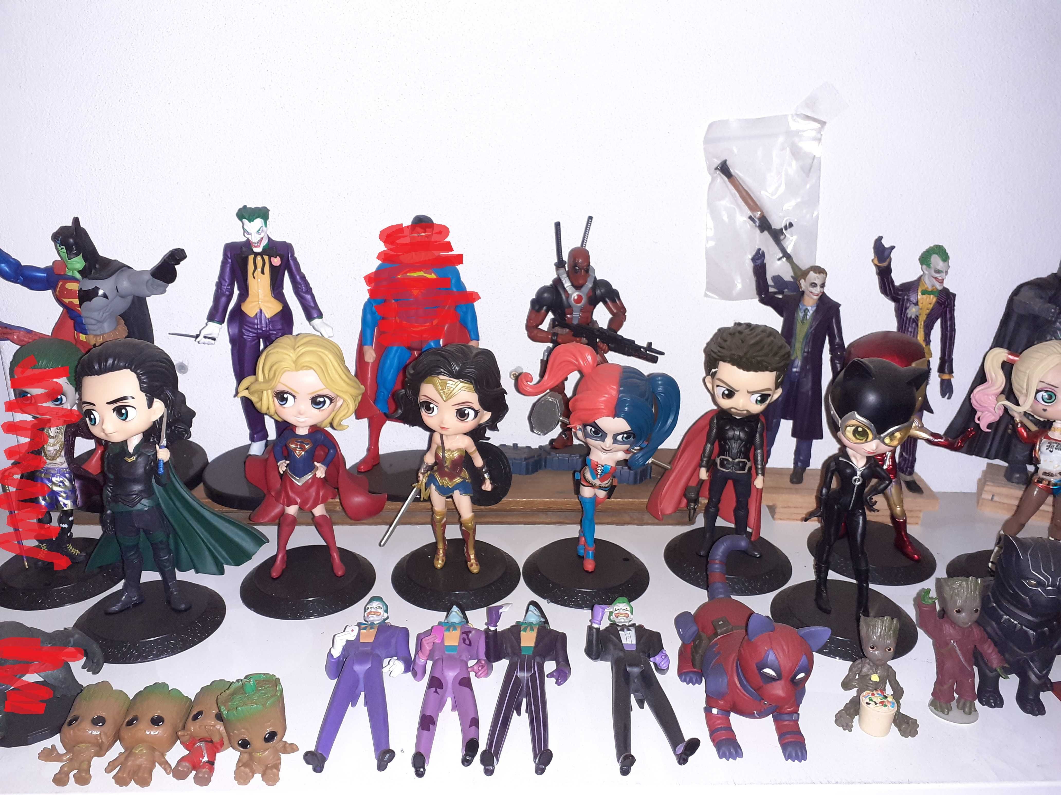 Figuras Universo Marvel e DC - Harley Quinn, Joker, Batman, Venom ...