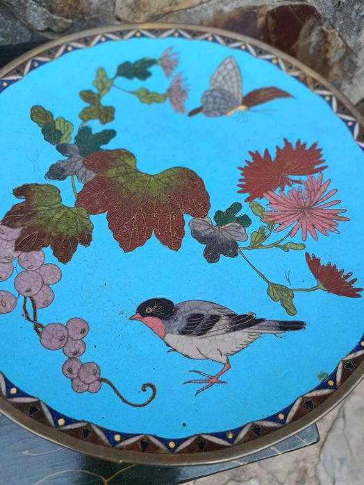 Pratos Cloisonné Japão Séc XIX 24,7 cm