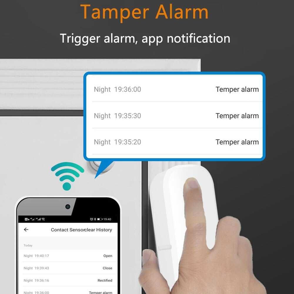 Tuya Sensor de Porta Inteligente Wi-Fi Porta Janela Abrir Alarme