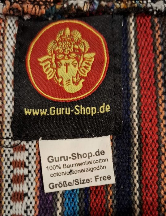 Guru-shop Ponczo kardigan 100% bawełna hippie etno poncho duży rozmiar