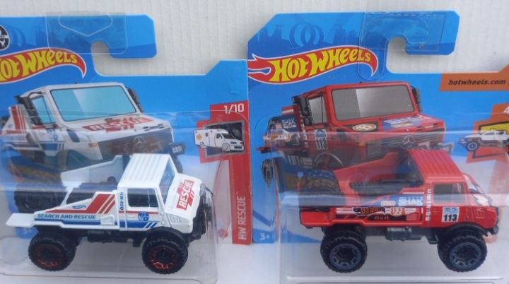 Conjunto 2 - mercedes-benz unimog 1300 Hot wheels