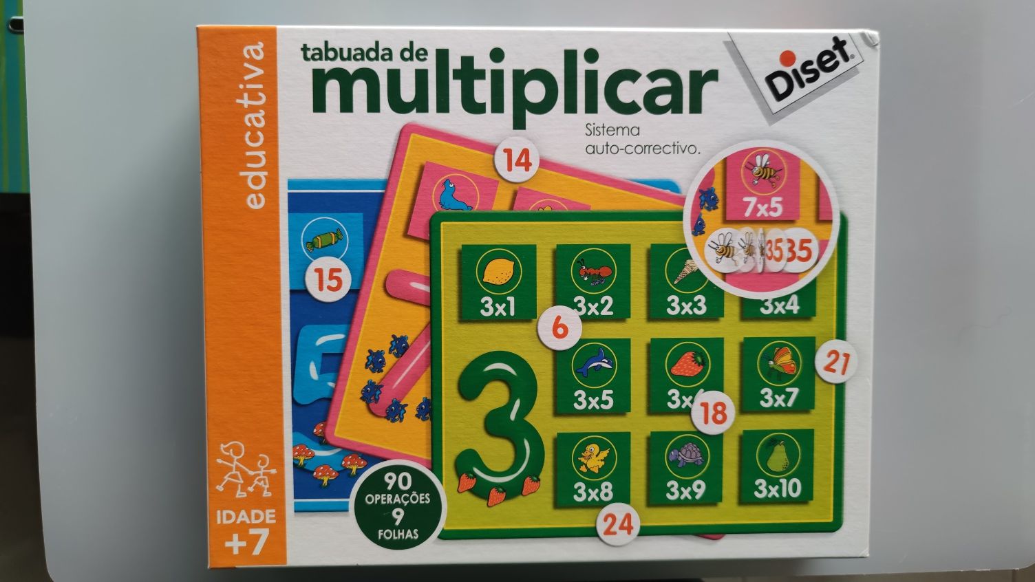 Caixa jogo tabuada de multiplicar +7