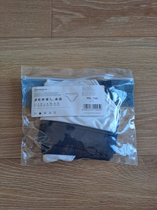 Kąpielówki męskie Atlantic, rozmiar XXL, biało-granatowe