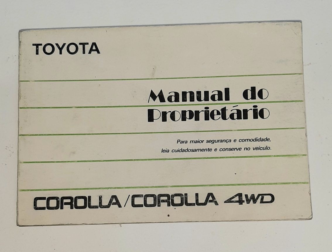 Manual do Proprietário Toyota Corolla