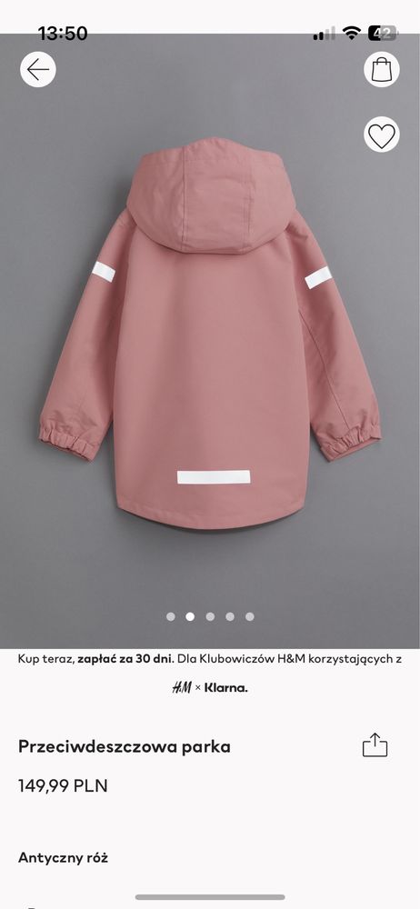 NOWA parka przeciwdeszczowa dziewczeca H&M