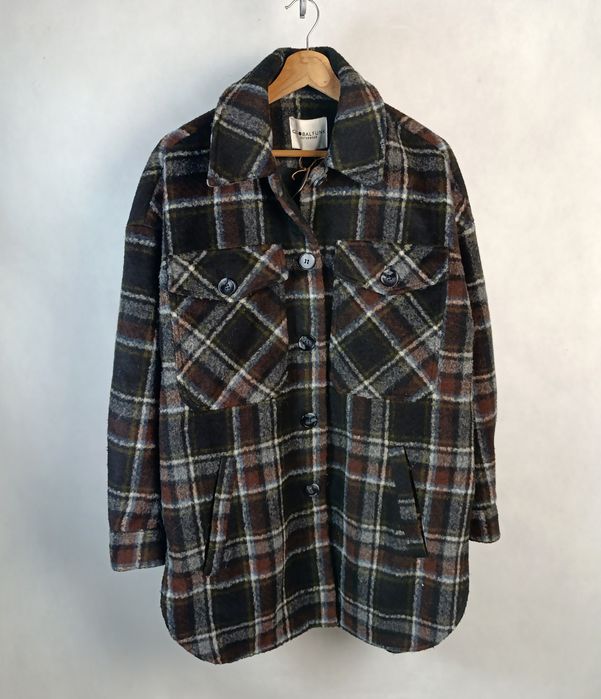 Nowa koszula kurtka damska Global Funk w kratę S – oversize, ciepła, b