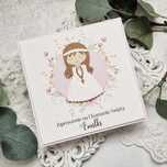 Piękne zaproszenia handmade na I Komunię dziewczynka personalizowane