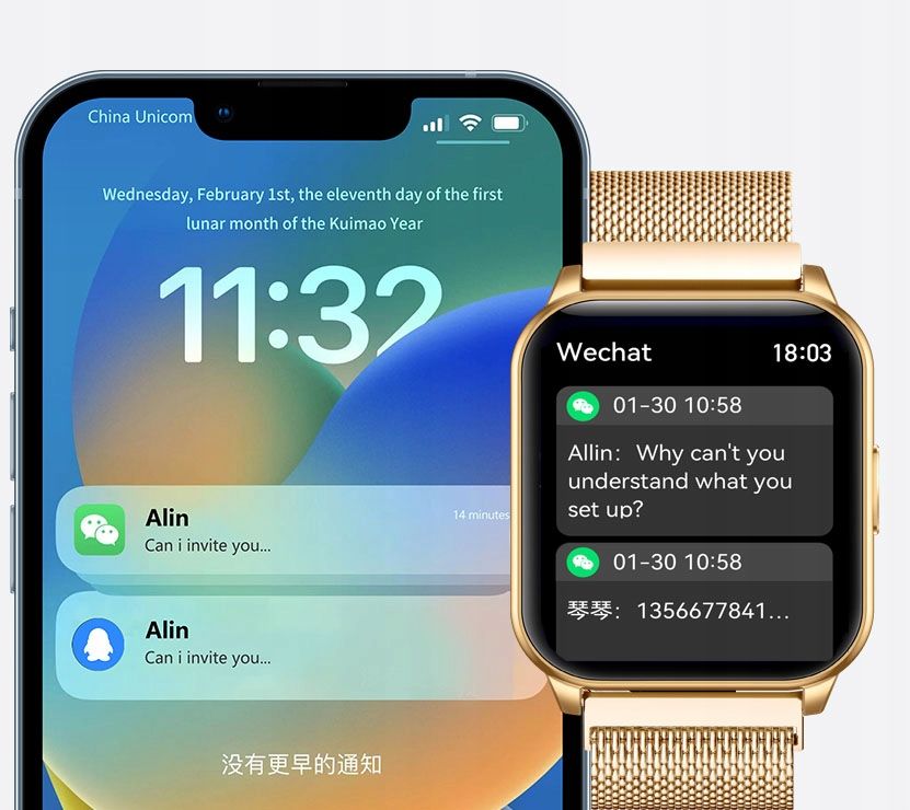 smartwatch zegarek damski funkcja rozmów z menu  aplikacją po polsku