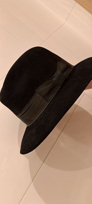 Kapelusz Tonak welurowy czarny męski