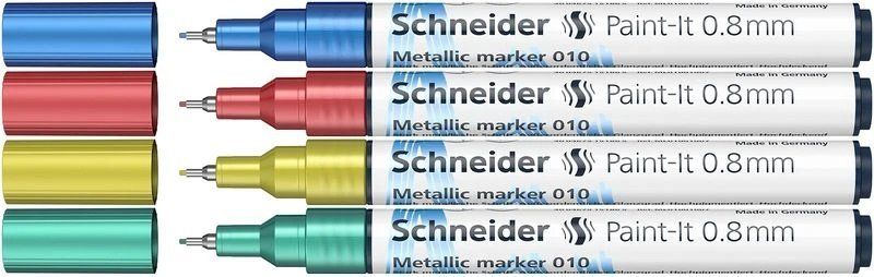 marker permanentny metaliczny schneider 4 szt.