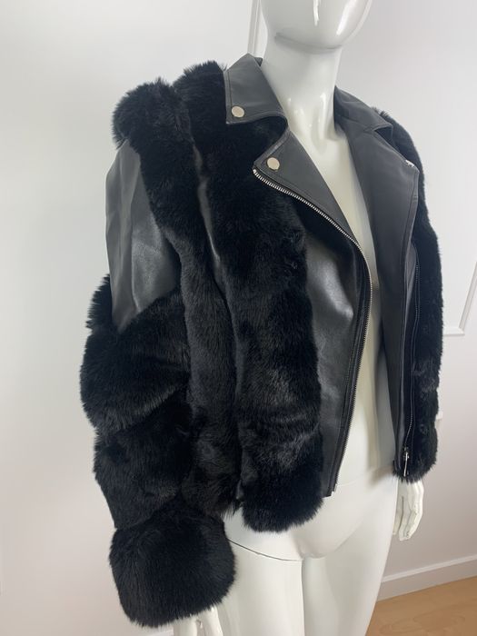 Kurtka damska skorzana ramoneska z futerkiem S M L XL