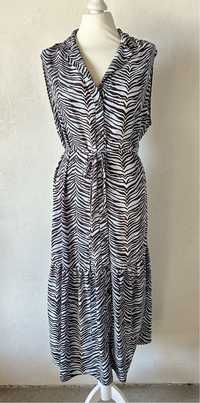 Sukienka maxi print zebra plus size rozmiar 46