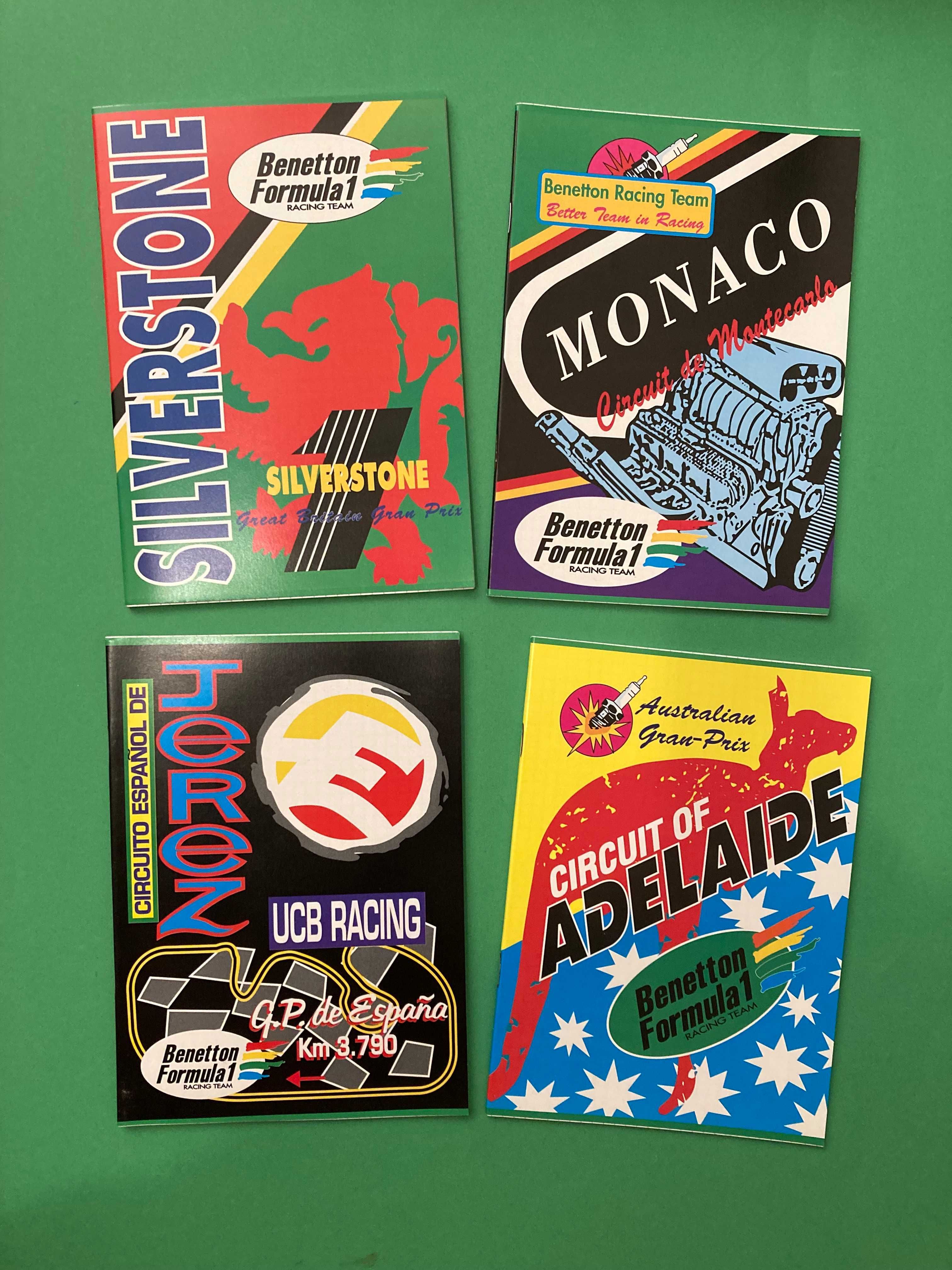 Colecção de 4 cadernos Escolares Benetton Formula 1 F1 Anos 80 Ambar