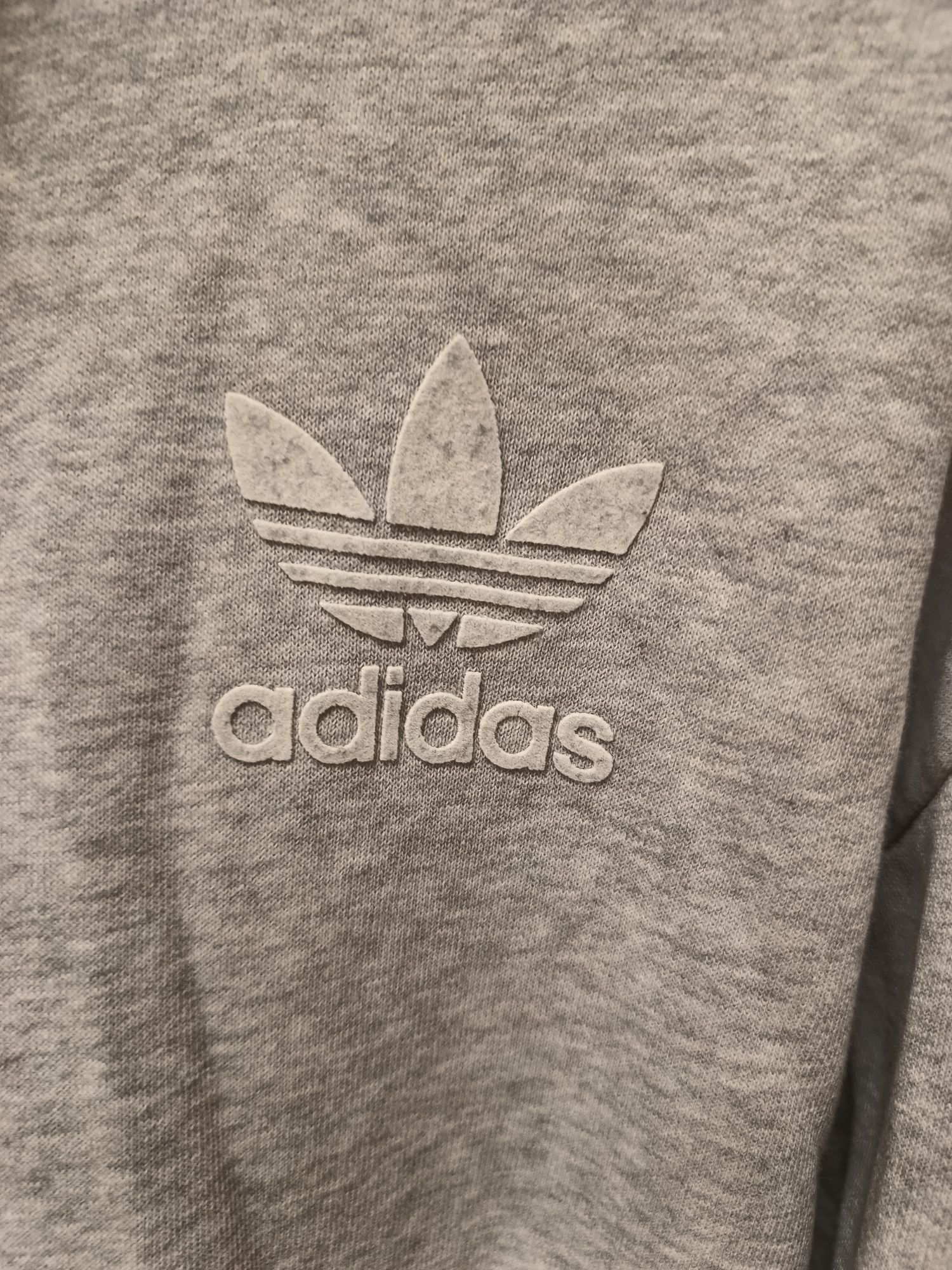 Szara damska markowa bluza z kapturem  Adidas