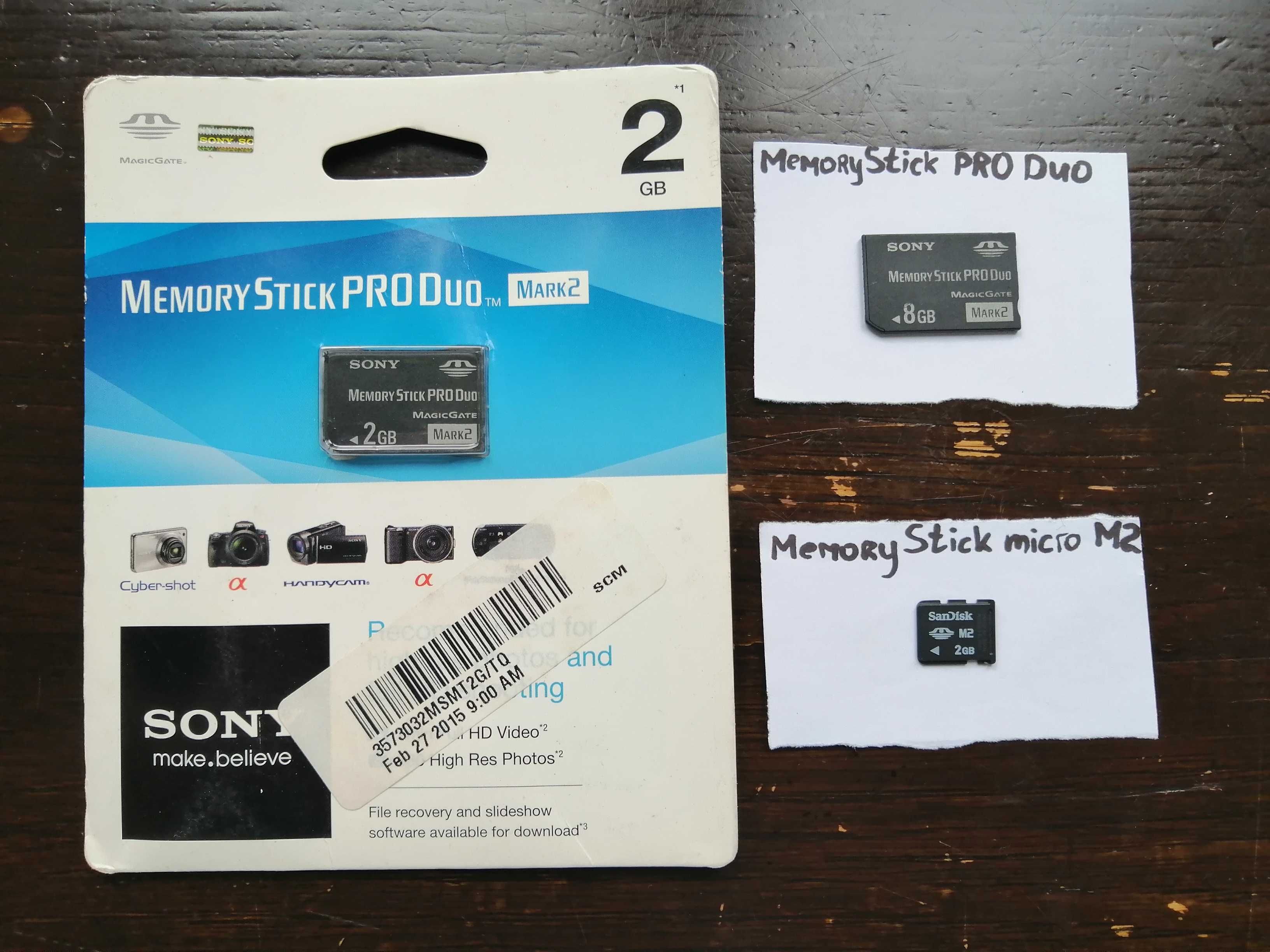 карта sony Memory Stick PRO Duo та Micro M2 для PSP PSP GO фото відео