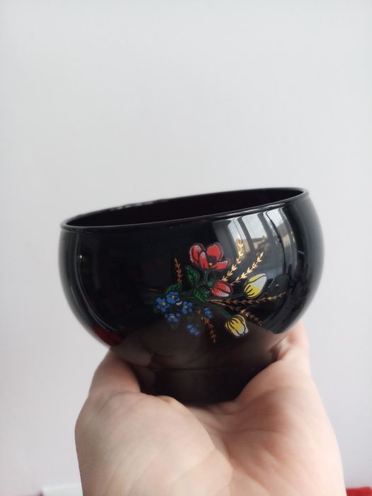 Кавовий чайний сервіз чорне скло вінтаж