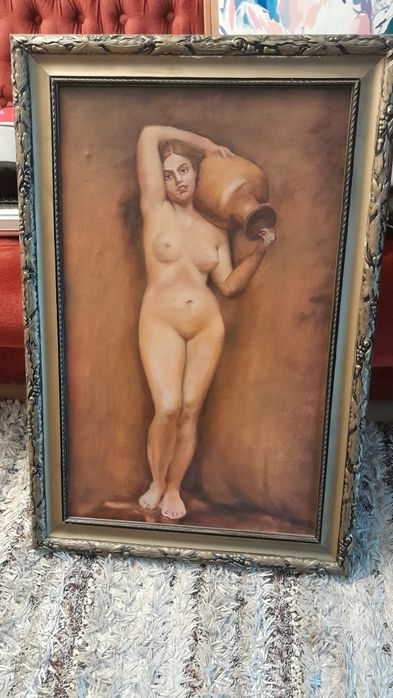 Obraz w starej ramie akt kobiety