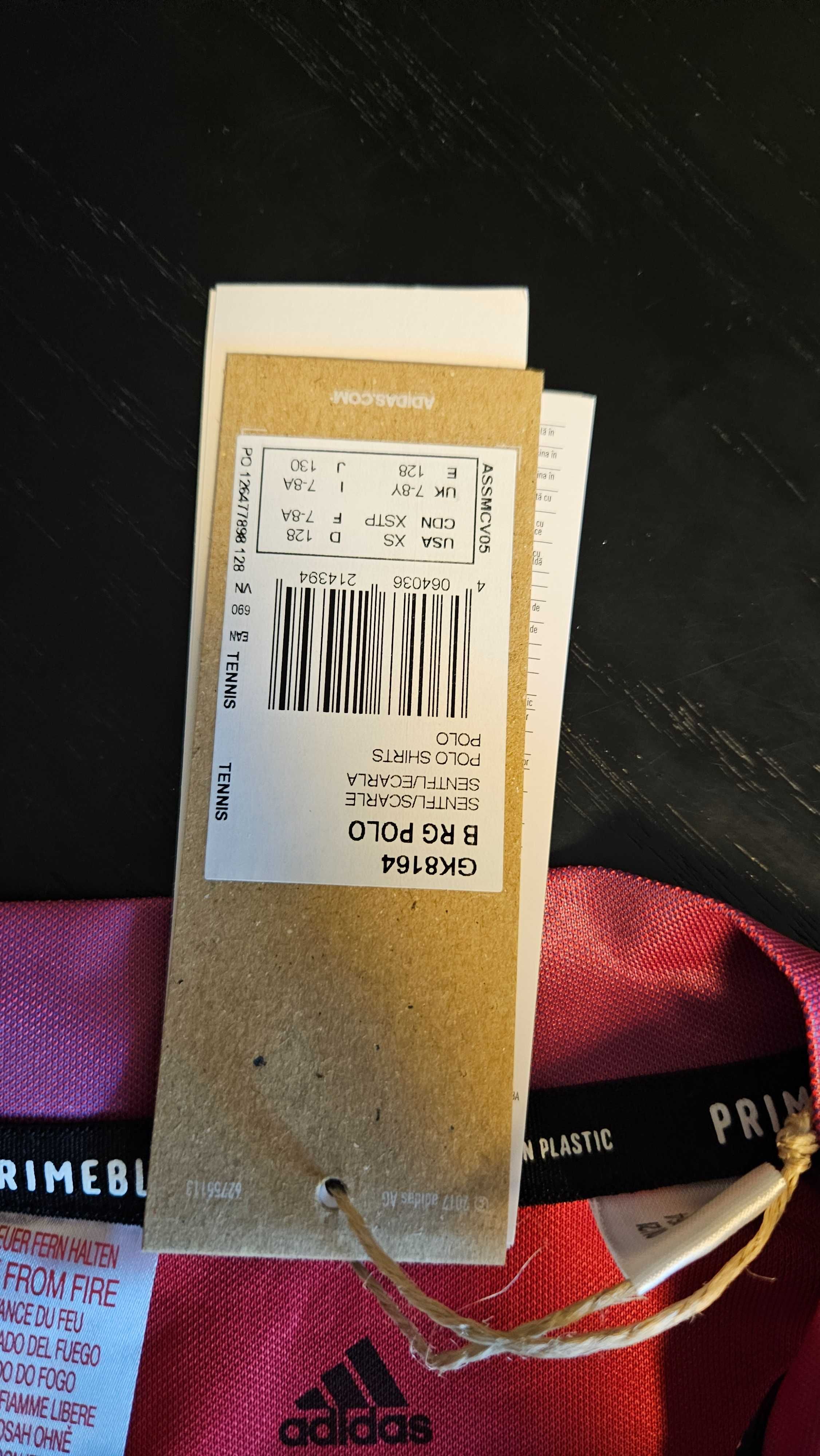 Adidas NOWA (metka)  koszulka funkcyjna polo różowa 7-8lat 128