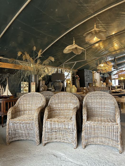 Fotel rattan 6szt. fotele rustykalne Hampton farmhouse ratanowe