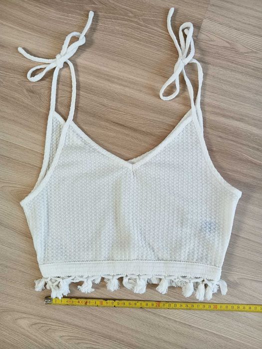 Crop top bluzka na ramiączkach biały Shein M