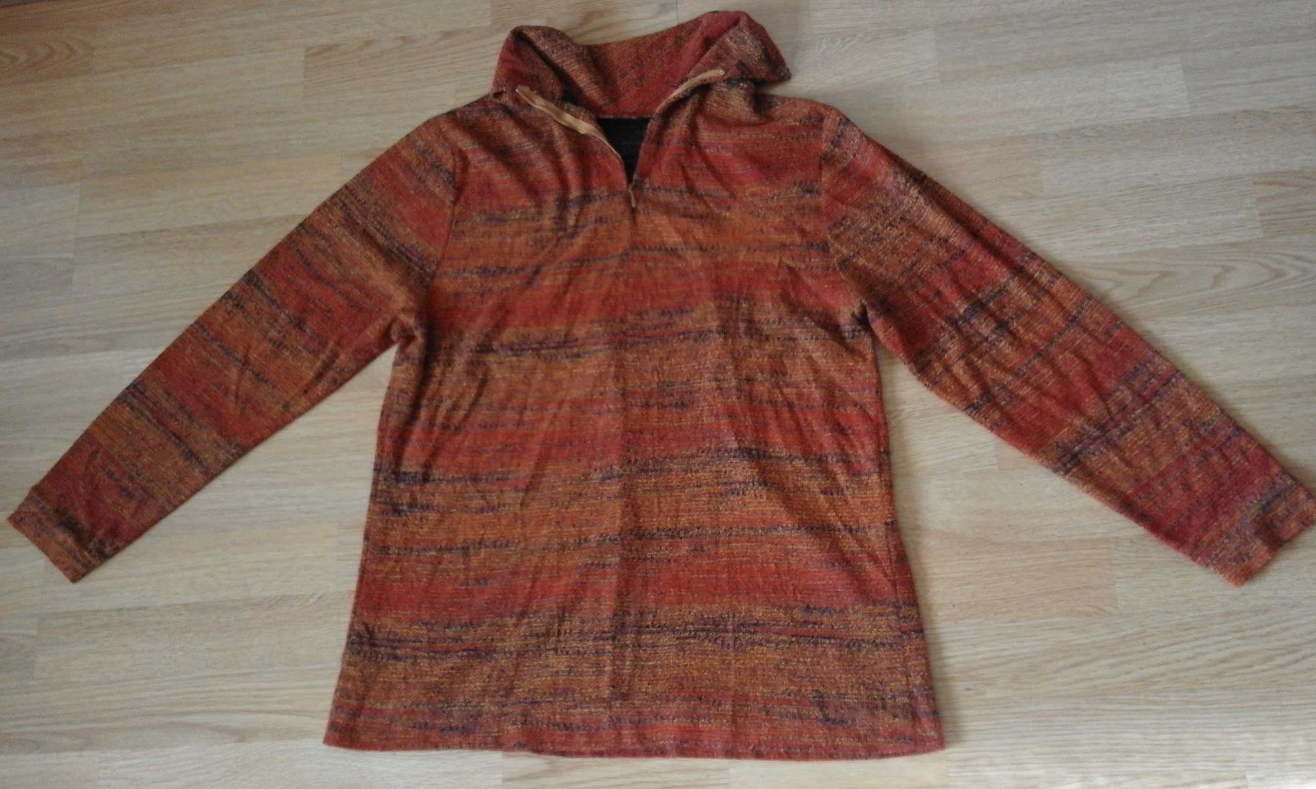 sweter z kołnierzykiem rudy 40 42 cienki