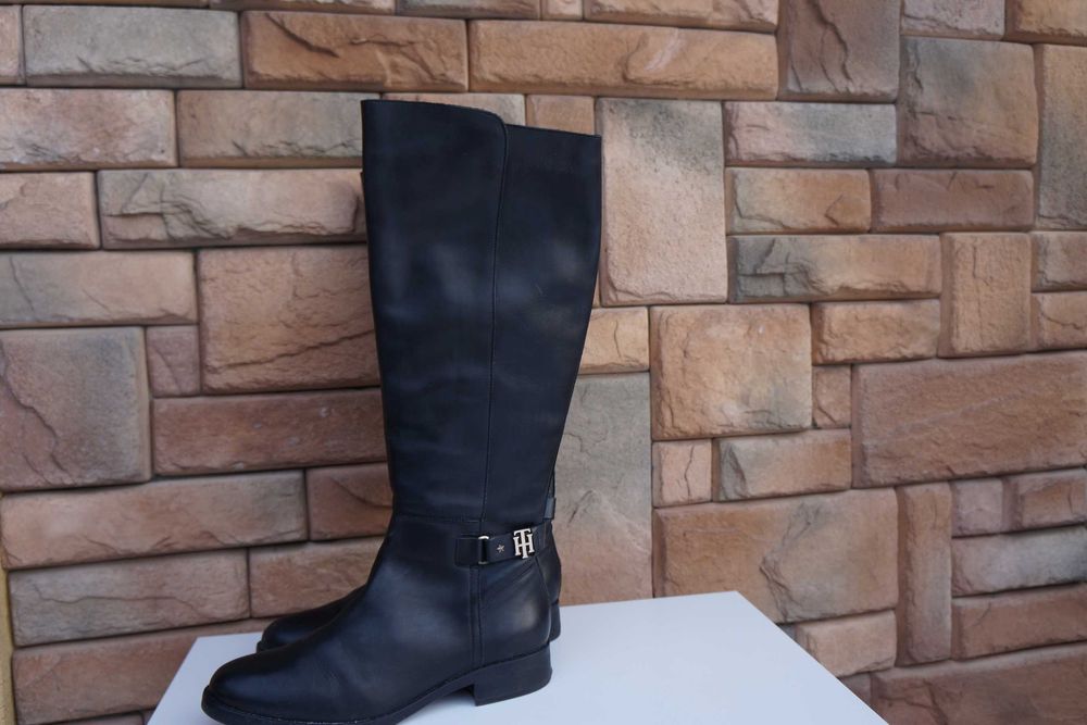 Skórzane kozaki Tommy Hilfiger - 40