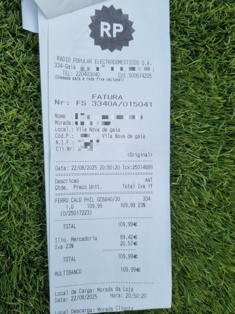 Ferro engomar caldeira Philips (Novo, garantia e oferta tábua)