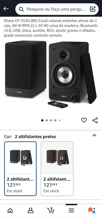 Colunas de som Sharp CP-SS30 black