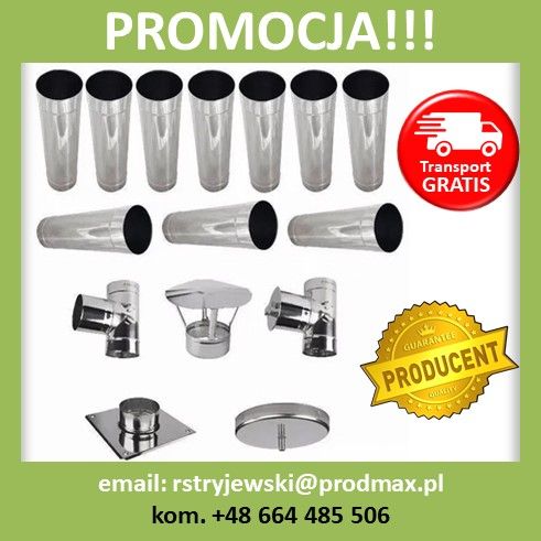 PROMOCJA!!! Wkład Kominowy Żaroodporny 1mm FI 200 10MB Komin PRODUCENT