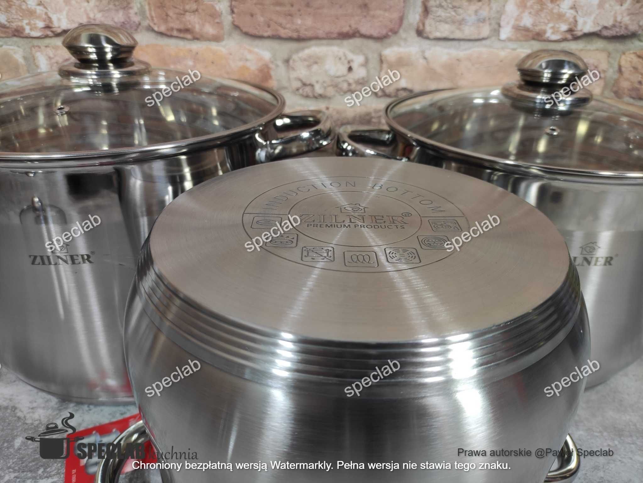 Zestaw garnków ZL-7350. Gaz, indukcja, halogen